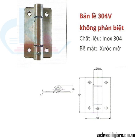 Bàn lề 304V không phân biệt