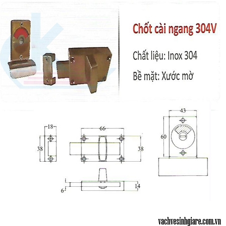 Chốt cài ngang 304V