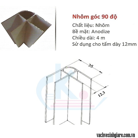 Nhôm góc 90 độ