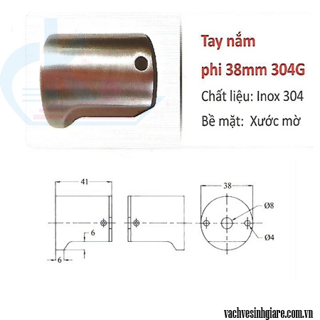 Tay nắm phi 38mm 304G