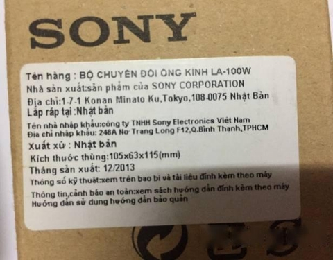 Sony LA-100W Alpha Lens Adapter