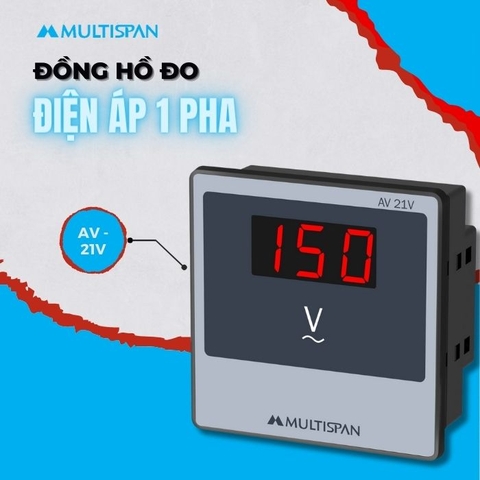 Đồng hồ đo điện áp 1 pha AV-21V Multispan
