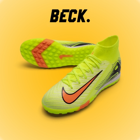 Giày Bóng Đá Nike Mercurial Superfly 10 Elite Xanh Chuối Cam Cổ Cao TF