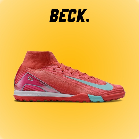 Giày Bóng Đá Nike Mercurial Superfly 10 Elite Đỏ Hồng Vạch Xanh Ngọc Cổ Cao TF