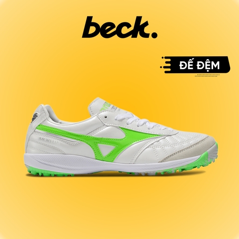 Giày Bóng Đá Mizuno Morelia Sala Japan M8 Đế Đệm Trắng Vạch Xanh Lá TF