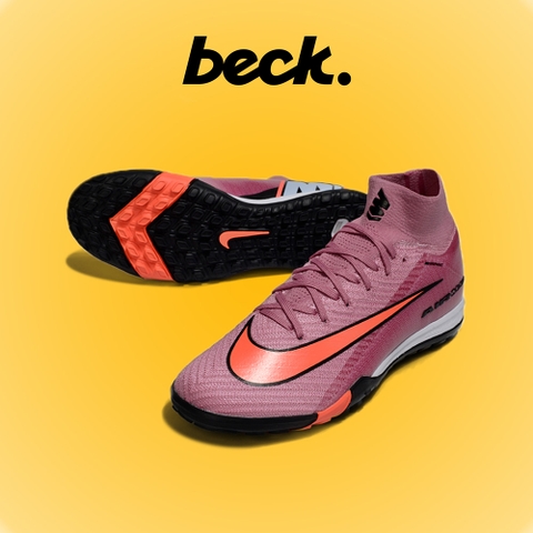 Giày Bóng Đá Trẻ Em Nike Mercurial Superfly 10 Elite Hồng Tím Vạch Cam Cổ Cao TF