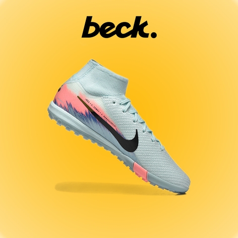 Giày Bóng Đá Nike Mercurial Superfly 10 Elite V1 Xanh Xám Gót Hồng Cổ Cao TF