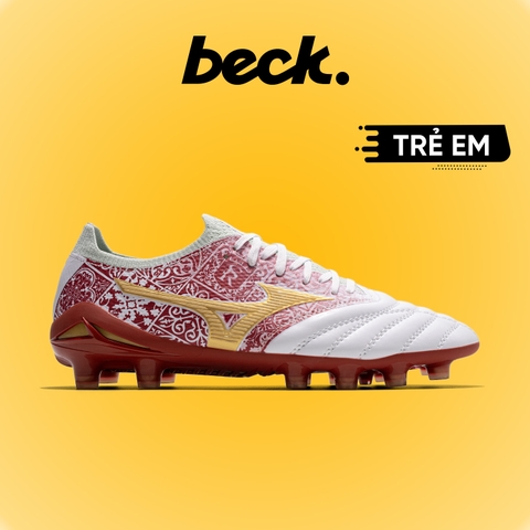 Giày Bóng Đá Trẻ Em Mizuno Neo 4 Elite Sergio Ramos Trắng Đỏ Lưỡi Gà Liền FG