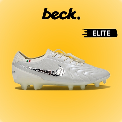 Giày Bóng Đá Nike Tiempo Legend 10 Elite LUXE Trắng Bạc Lưỡi Gà Liền FG