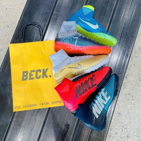 Giày Bóng Đá Nike Mercurial Superfly 5 Elite CR7 Ball O'dor Vàng Xám Cổ Cao TF