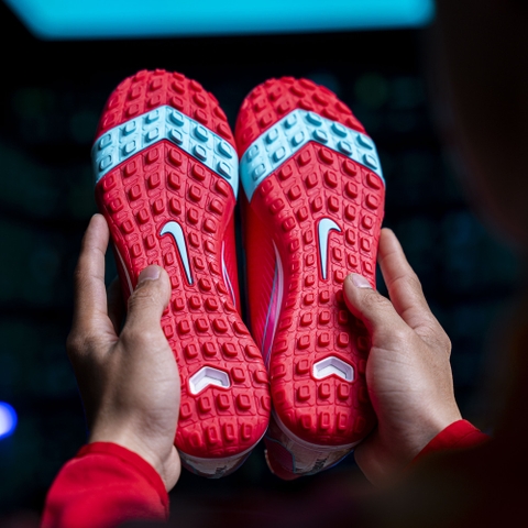 Giày Bóng Đá Nike Mercurial Superfly 10 Elite Đỏ Hồng Vạch Xanh Ngọc Cổ Cao TF