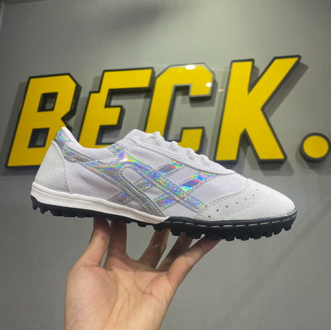 Giày Bóng Đá Bata Warrior Ráp Đế Đệm Eva - Bạc