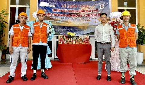 Khởi công dự án điện mặt trời nhà máy Vinacompound Hưng Yên