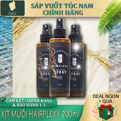 Xịt muối biển Seasalt HAIRPLEXX - Tăng Phồng , Tạo Kiểu & Kiềm Dầu  200ml (6.76 oz) | TAGO