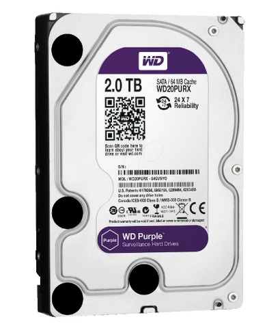 Ổ CỨNG HDD 3.5 INCH WD PURPLE 2TB WD20PURX