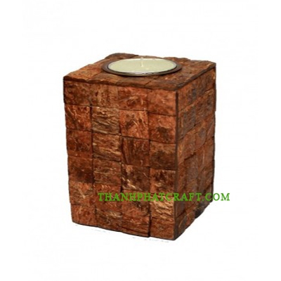 candle in coconut shell