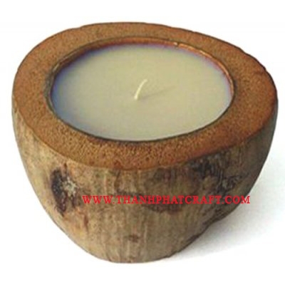 candle in coconut shell