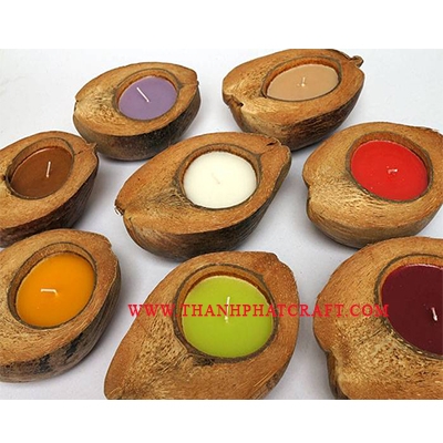 candle in coconut shell