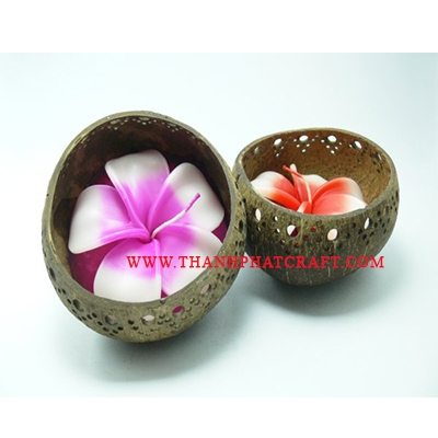 candle in coconut shell