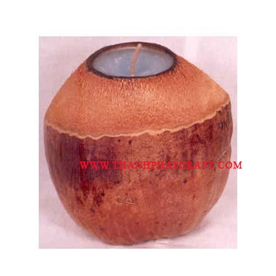 candle in coconut shell