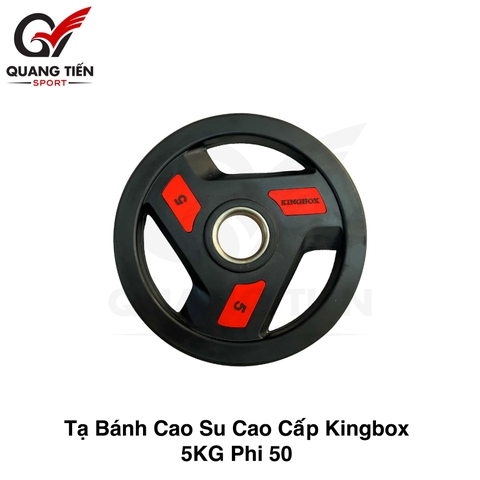 Bánh tạ đĩa chất liệu thép 5kg bọc cao su phi 50mm Kingbox-D