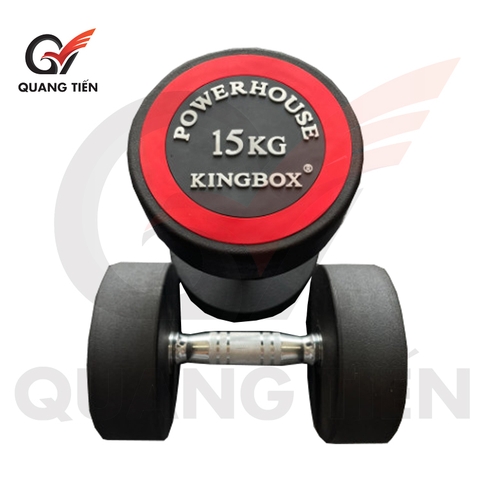 Tạ tay đơn thép bọc cao su 15kg Kingbox