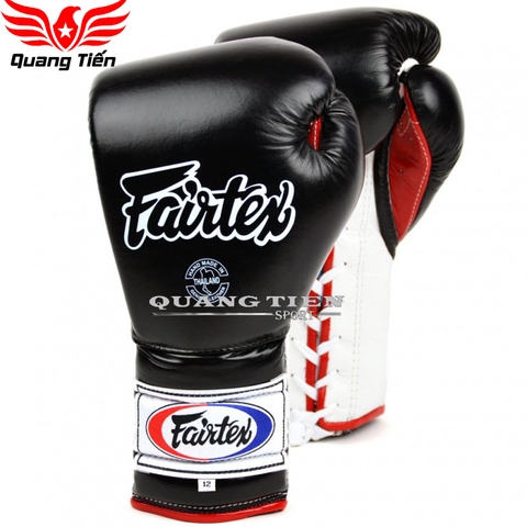 Găng Tay Boxing BGL7 Fairtex 12oz Black Mexican (Loại buộc dây)