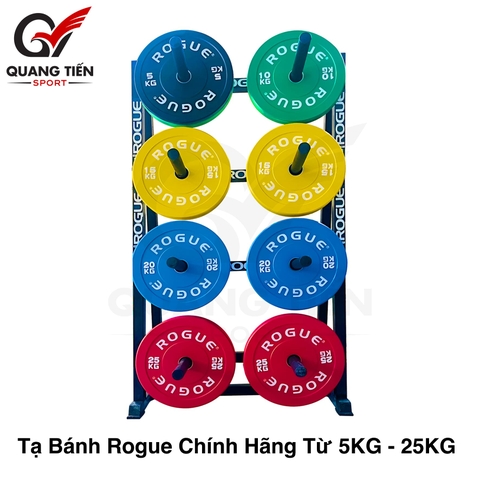 Tạ bánh cao su ROGUE cao cấp lỗ 50 nhập khẩu (set 5-25kg) (1 đôi bánh)