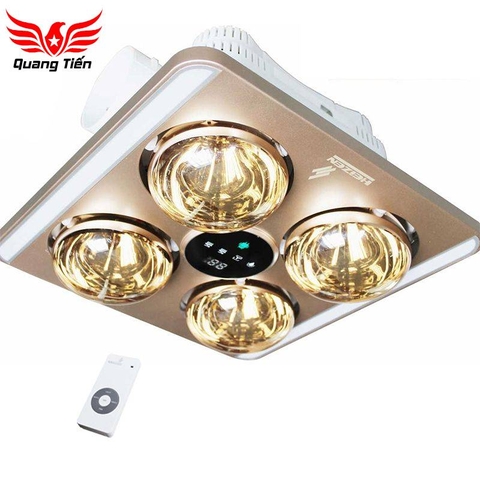 Đèn sưởi nhà tắm 4 bóng âm trần LED HE9 (Điều khiển từ xa) - Chính Hãng