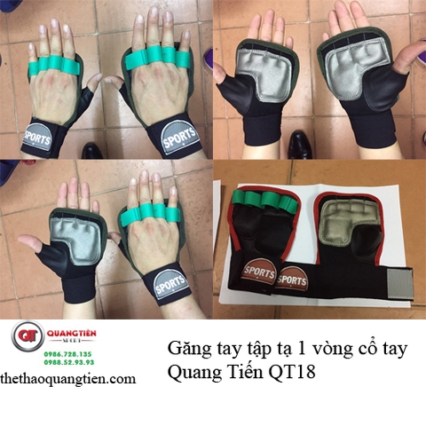 Găng tay tập tạ gym sport 1 vòng cổ tay QT18