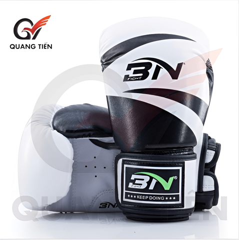 Găng tay Boxing,tán thủ cao cấp Bn trắng đen