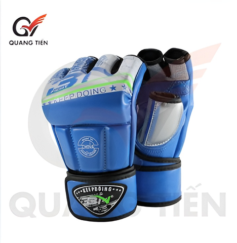 Găng tay hở ngón MMA BN Găng tay BN MMA cao cấp - MMA Gloves - màu xanh