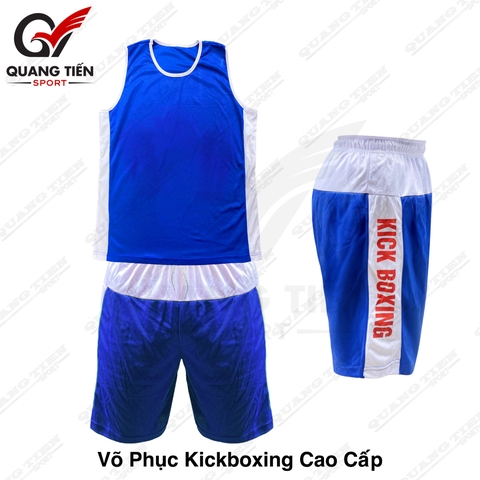 Võ phục tập kickboxing cao cấp màu xanh