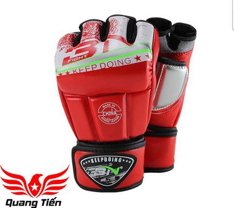 Găng tay hở ngón MMA BN Găng tay BN MMA cao cấp - MMA Gloves - màu đỏ