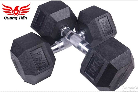 Tạ tay cao su lục giác cao cấp Iron Bull 10kg nhập khẩu ( giá 1 quả )