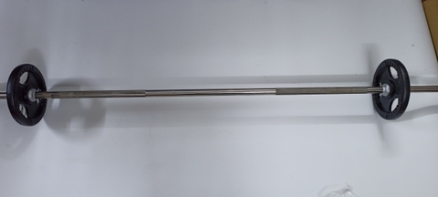 Đòn tạ inox 1,9m inox đầu kẹp (Thanh lý)