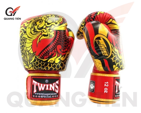 GĂNG TAY BOXING TWINS FBGVL3-52 RỒNG NAGAS GOLD/RED