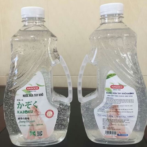 Nước rửa tay khô Kazoku - Chai 1830ml hương trà xanh nano