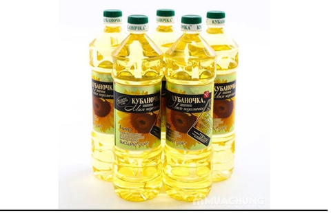 Thùng dầu ăn Nga nhập khẩu nguyên chai KUBANOCHKA 1 lít (15 chai)