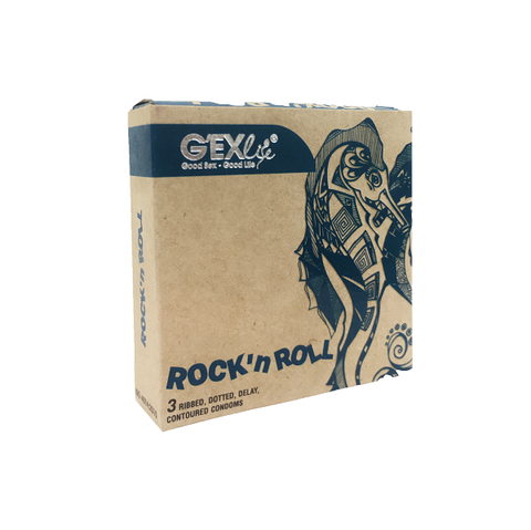 Bao cao su G'EXlife Rock’nRoll gân gai nổi hạt hộp 03 cái