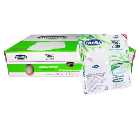 Sữa chua ăn Vinamilk nha đam - vỉ 4 hộp x 100g