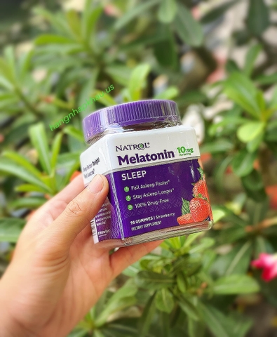 Kẹo dẻo ngủ ngon Natrol Gummies Melatonin 10mg (90 viên) - MADE IN USA.