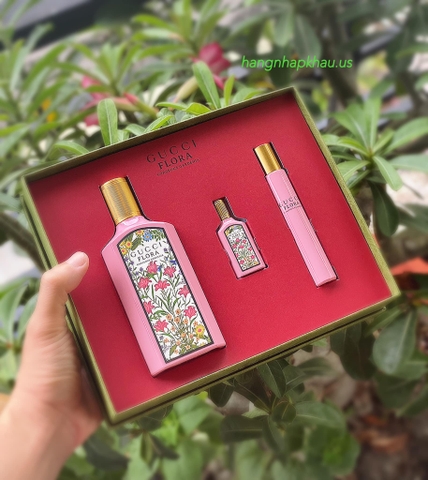Gift set Gucci Flora Gorgeous Gardenia EDP 3pcs (Limited Edition) - MADE IN SPAIN.
