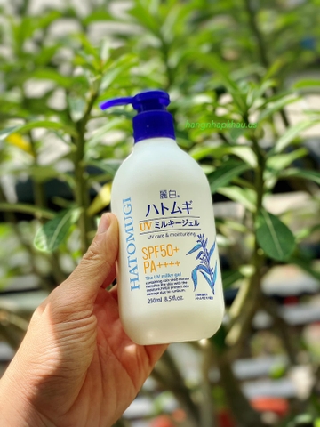 Sữa dưỡng thể chống nắng Hatomugi UV Milky Gel SPF 50+/PA++++ 250ml - MADE IN JAPAN.