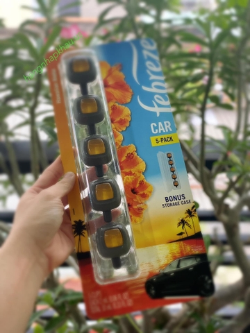 Nước hoa xe hơi Febreze Car Hawaiian Aloha (5pcs) - MADE IN USA.