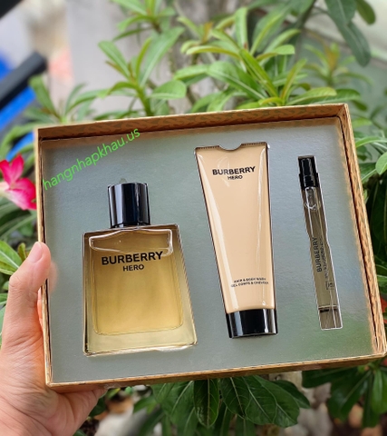 Gift set Burberry Hero EDT (3pcs) - MADE IN FRANCE.