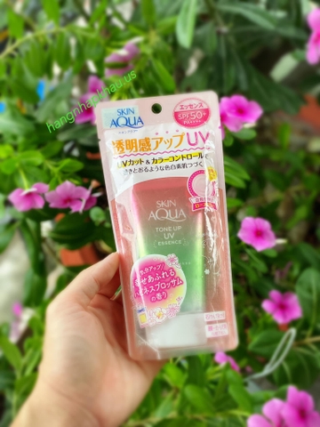 Kem chống nắng nâng tông Skin Aqua Tone Up UV Essence Happiness Aura SPF50+ PA++++ (80g) - MADE IN JAPAN.