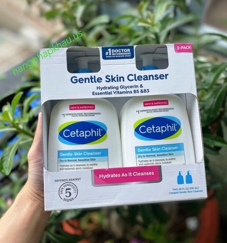 Set sữa rửa mặt Cetaphil Gentle Skin Cleanser (2x591ml) - MADE IN CANADA.