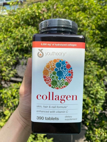 Collagen Youtheory Type 1 2 & 3 ( 390 Viên )- Collagen Không Biến Tính - MADE IN USA.