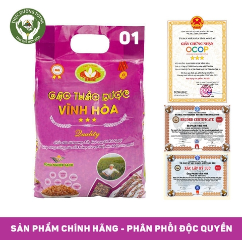 Gạo thảo dược Vĩnh Hòa (gạo lứt) đặc trị tiểu đường